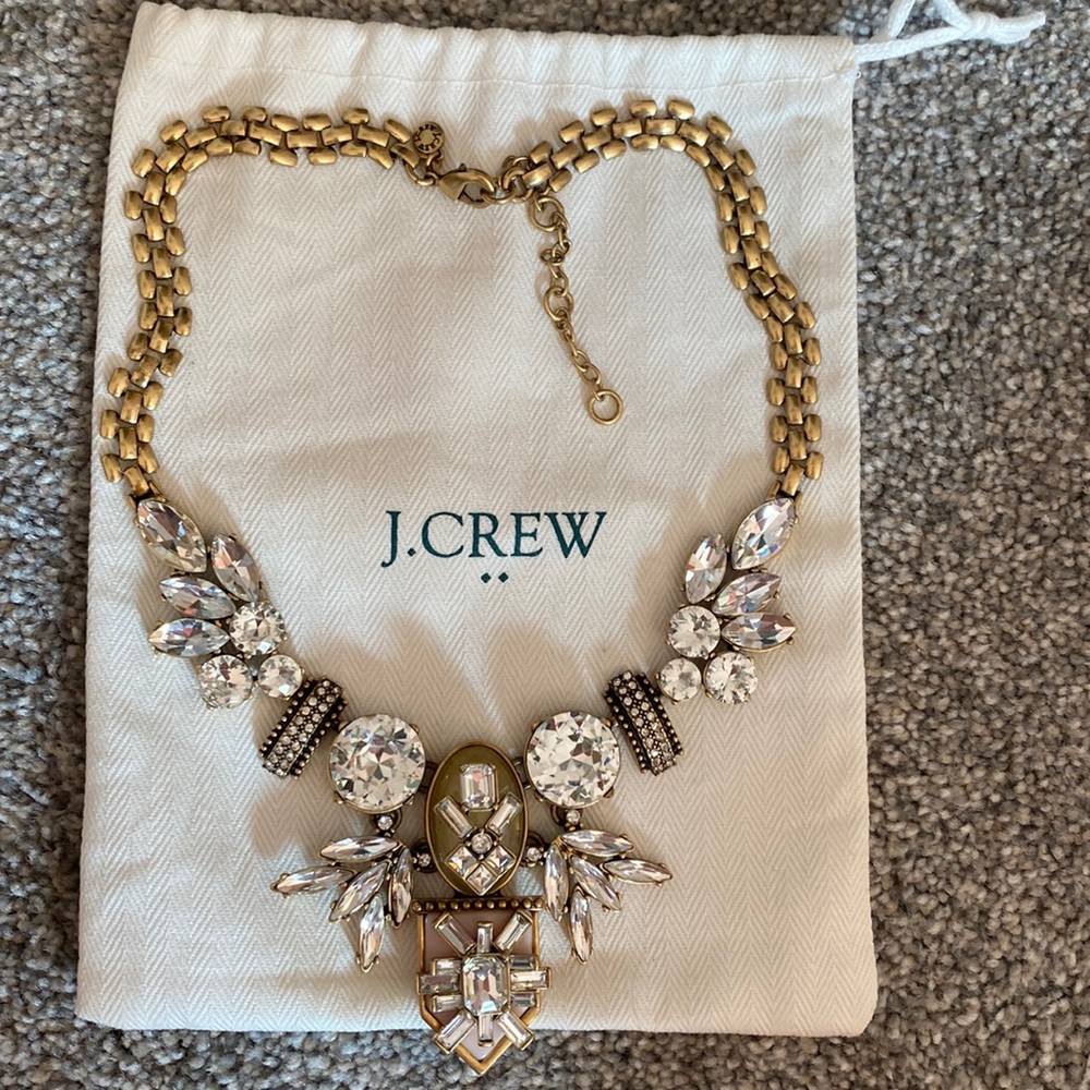 J crew. Gold statement necklace.